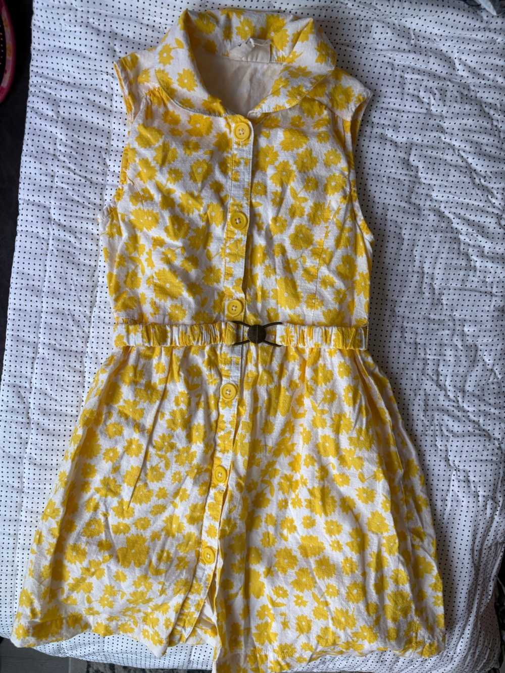 Mini Boden White Dress with Yellow Daisy Print - Picture 2 of 4